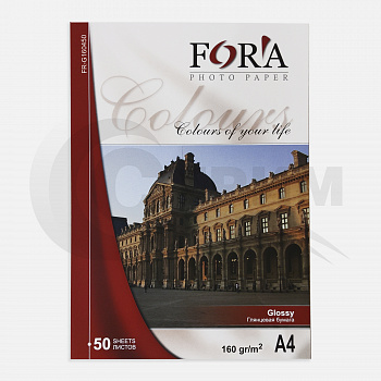 Фотобумага Глянцевая 1/ст. 160 гр. А4, 50 л. Fora